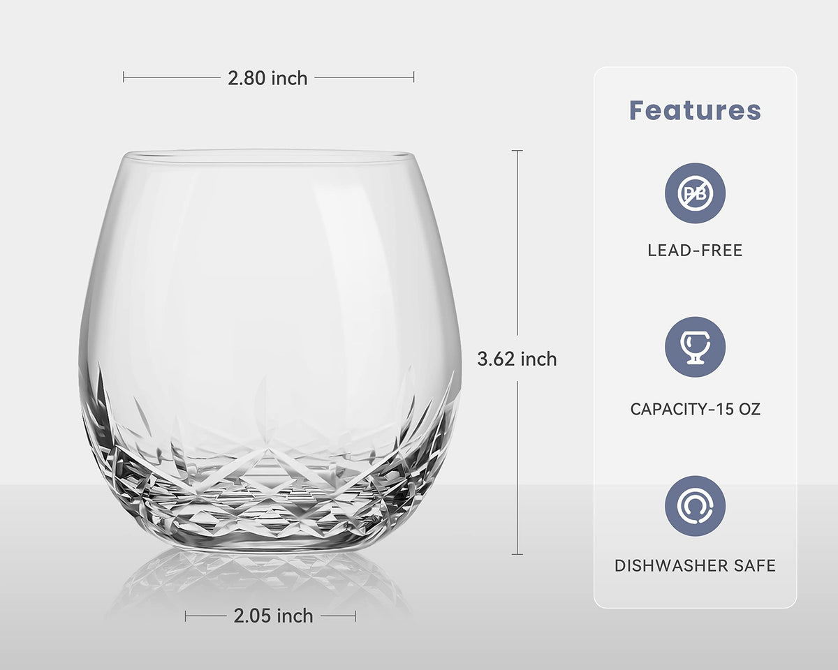 SHOSHIN hand-cut stemless wine glasses table setting elegance for dinner parties.
