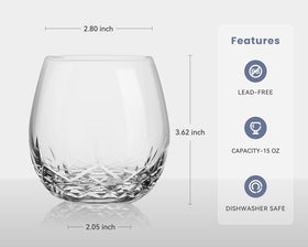 SHOSHIN hand-cut stemless wine glasses table setting elegance for dinner parties.