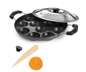 Shourya Appam Pan side handle with lid for safe lifting