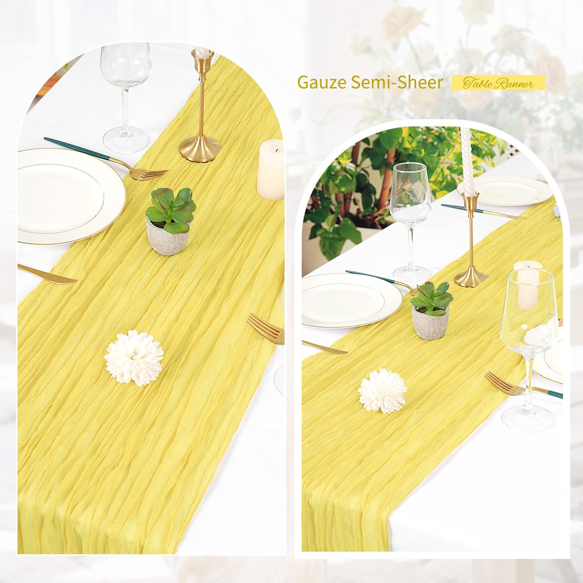 Showgeous table runner folds add dimension to romantic table settings