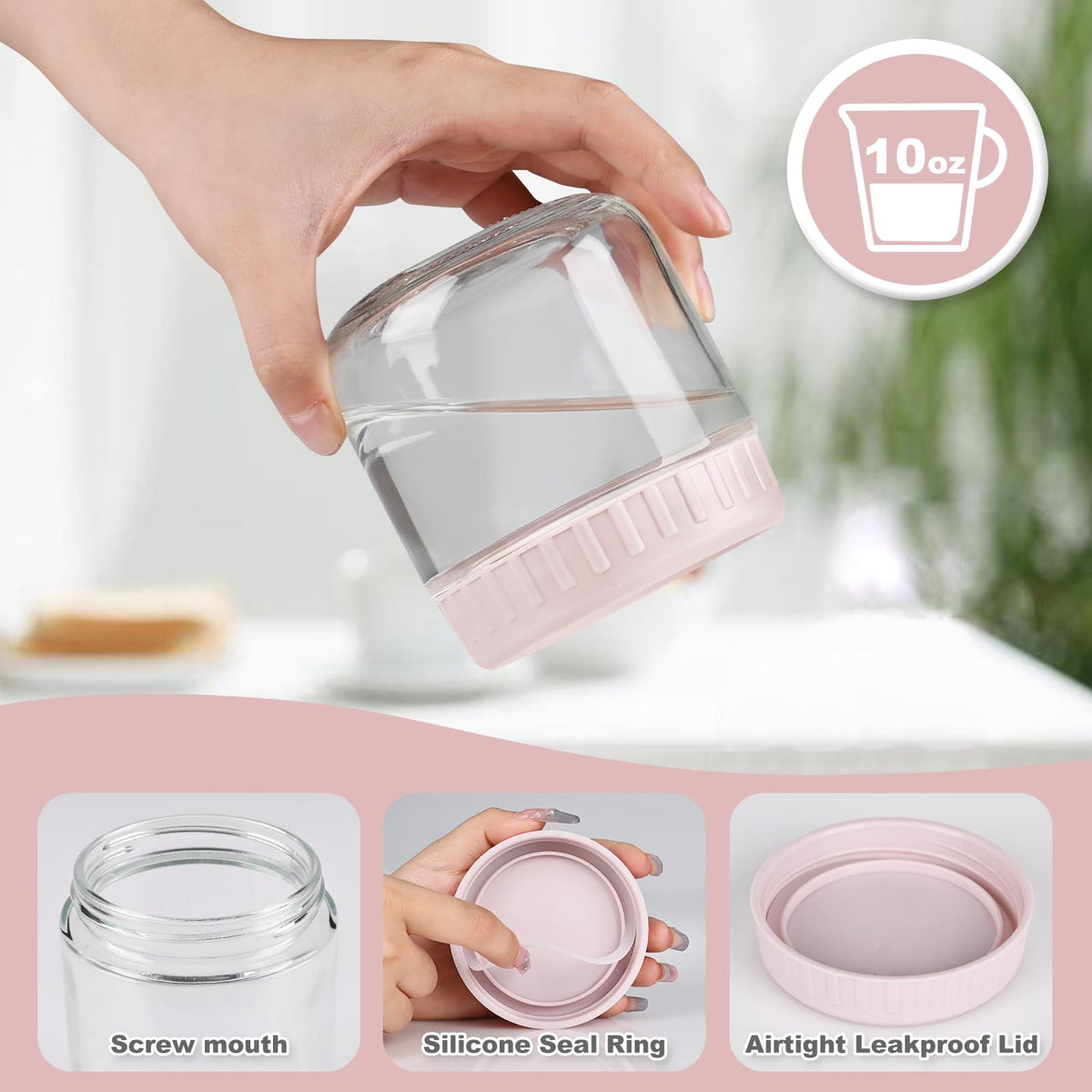 SHOWIN stackable glass storage jars save space and stay stable when stacked.