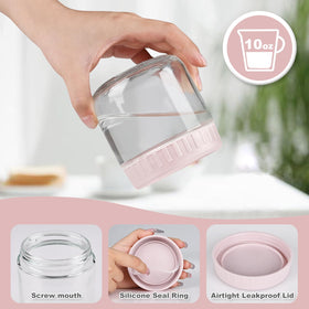 SHOWIN stackable glass storage jars save space and stay stable when stacked.