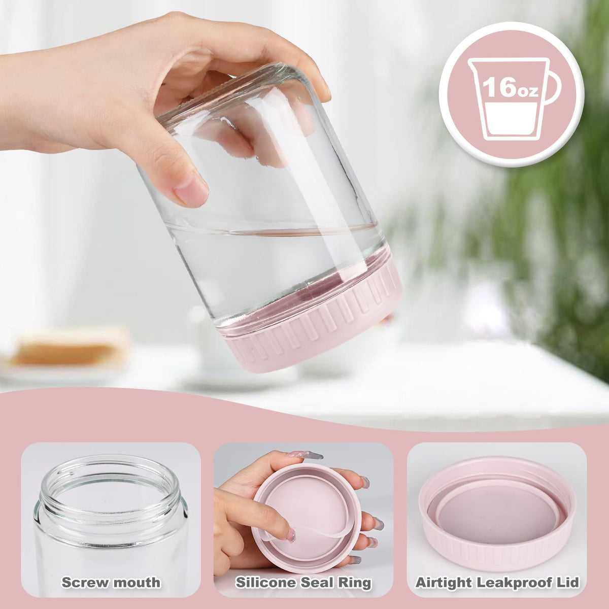 Showin stackable glass containers save space in fridge and pantry