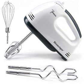 Showvigor electric hand mixer top view shows compact storage and quick setup