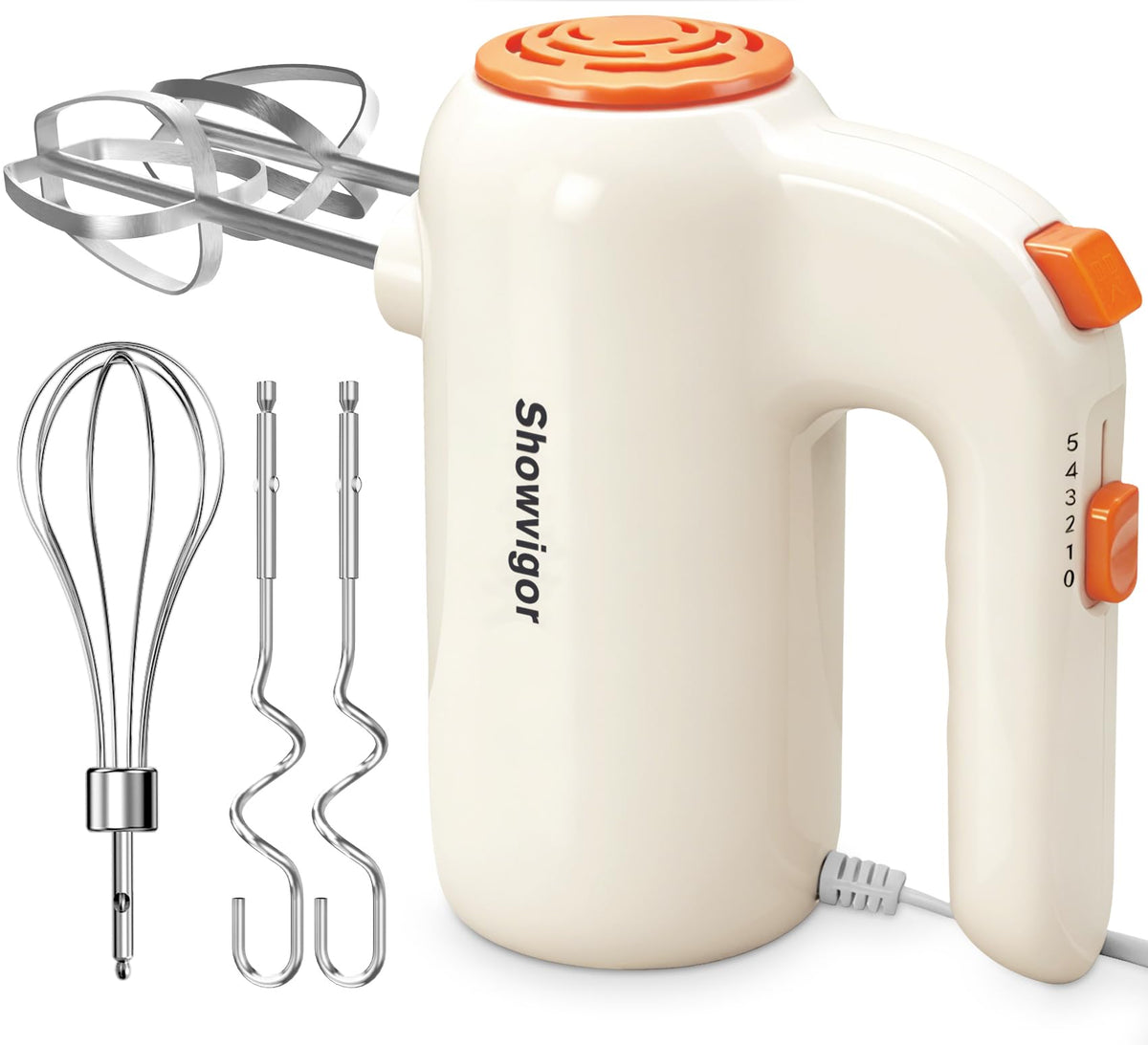 Showvigor hand mixer with 5-speed control for versatile baking