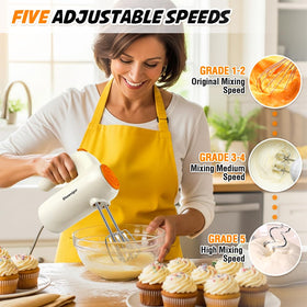 Showvigor hand mixer attachments laid out for kneading and whipping