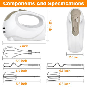 Showvigor hand mixer features an easy one-touch eject button for quick cleanup