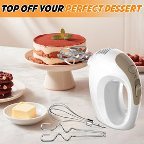 Showvigor hand mixer in action during baking session with cake batter