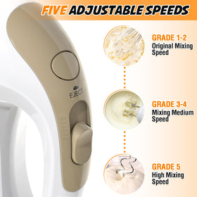 Showvigor hand mixer 120W motor delivers smooth, thorough mixing for batters and creams.