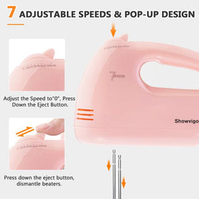 Showvigor Handmixer ergonomic handle for comfortable one-handed operation