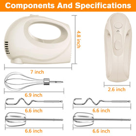Showvigor handmixer ivory attachments included: whisk and beaters