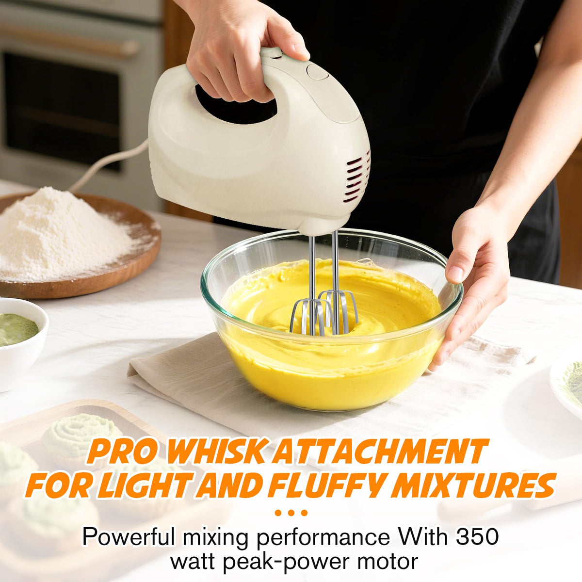 Showvigor handmixer ivory copper motor cooling close-up