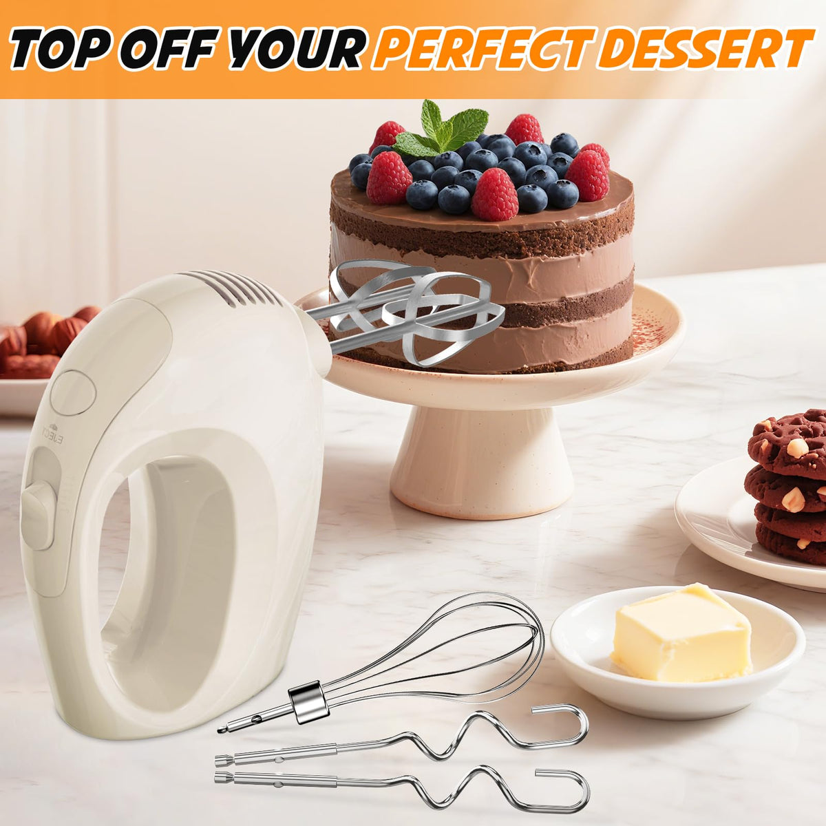 Showvigor handmixer ivory compact upright storage for space saving