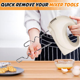 Showvigor handmixer ivory in use with bowl for creamy mixtures