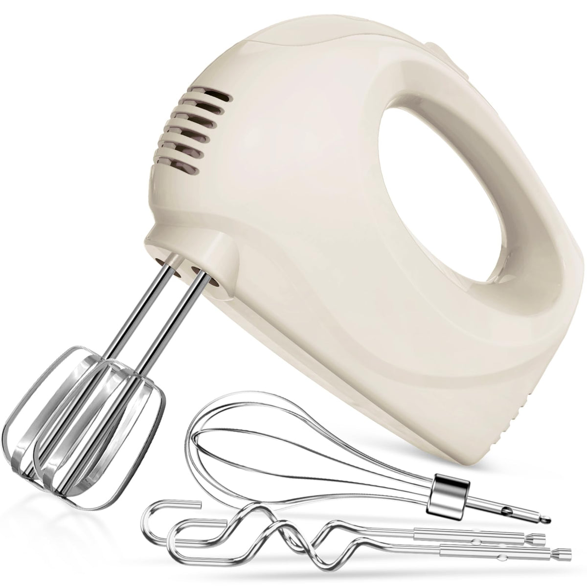 Showvigor handmixer ivory side view ready for quick batter tasks