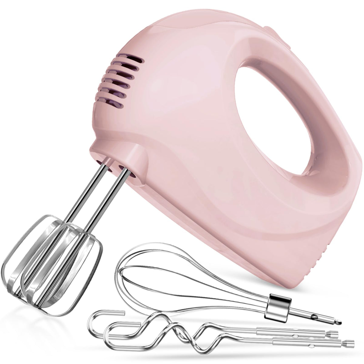 Showvigor handmixer pink compact design for small kitchens and easy storage