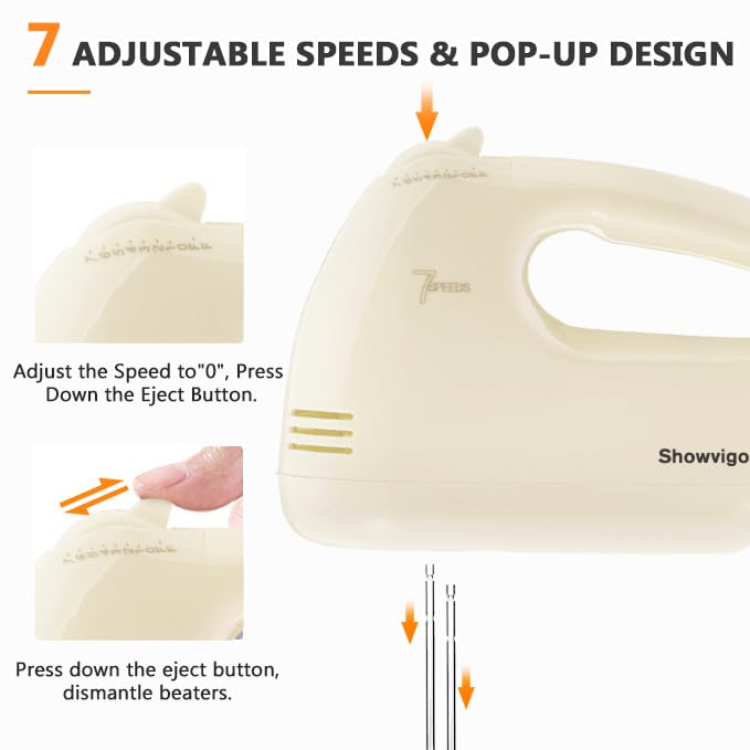 Compact and portable Showvigor hand mixer fits small kitchens
