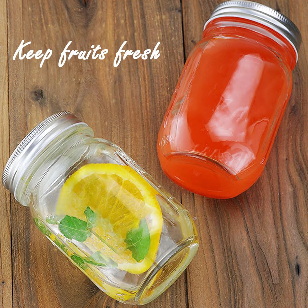 Showvigor regular-mouth jar with transparent glass for meal prep.