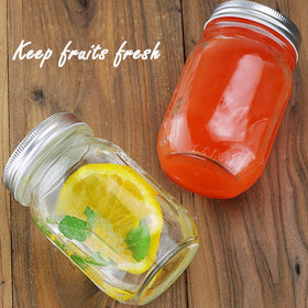 Showvigor regular-mouth jar with transparent glass for meal prep.