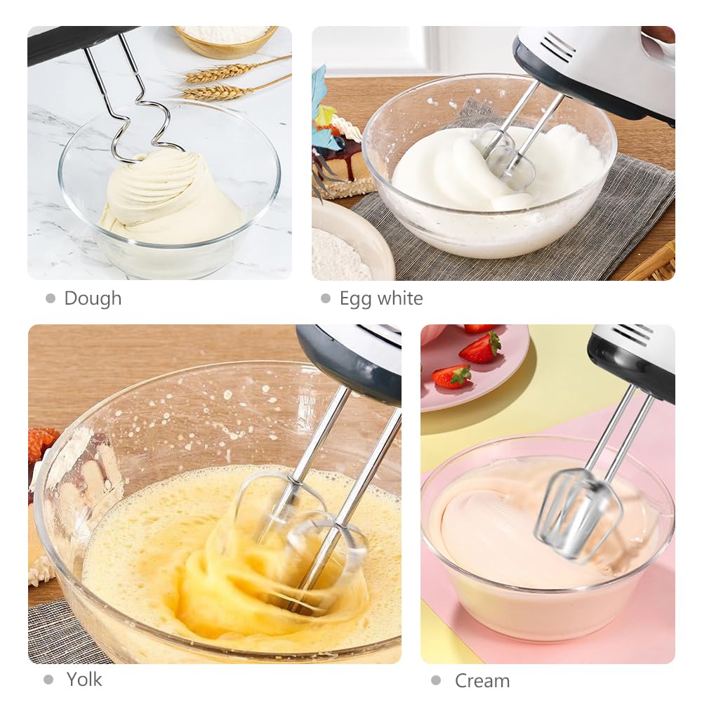 Showvigor electric hand mixer in off-white blends into modern kitchens.