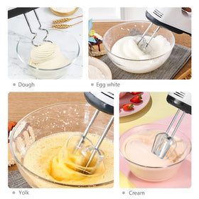 Showvigor electric hand mixer in off-white blends into modern kitchens.