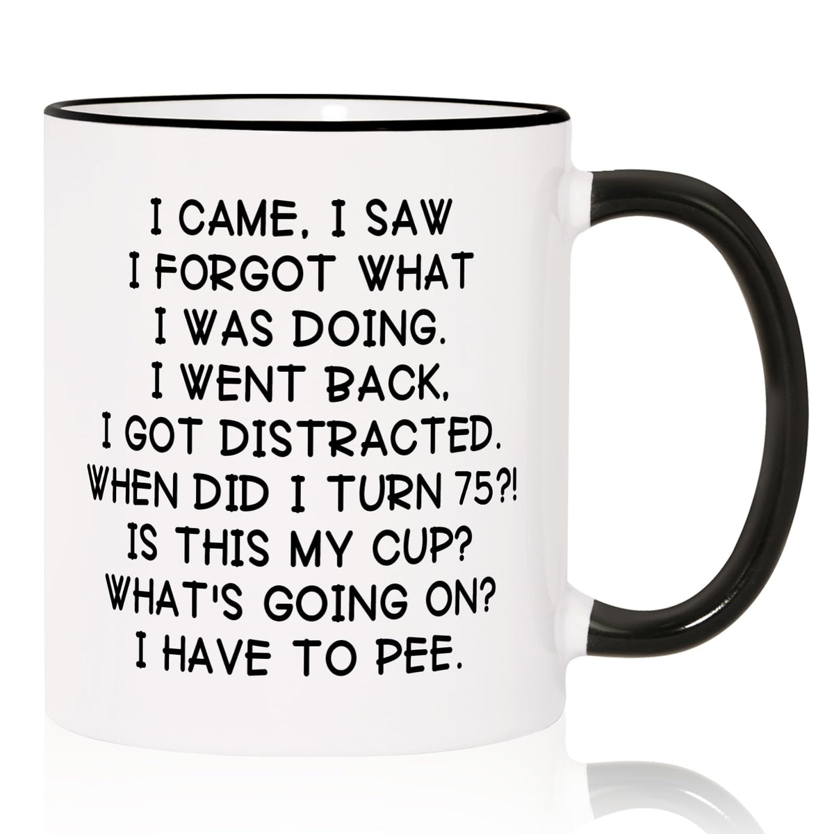 Shqiueos 75th birthday mug with funny design for joyful mornings
