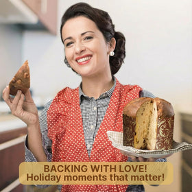 SHSH Trade Group panettone paper mold classic brown for traditional loaves.