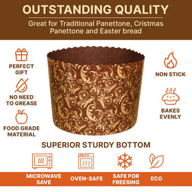 SHSH Trade Group panettone paper mold perforated bottom for even airflow.