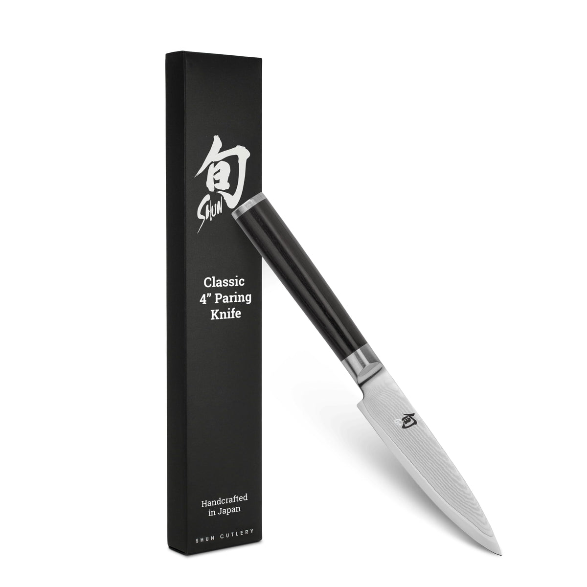 Shun Classic 4-inch paring knife blade close-up for precise peeling