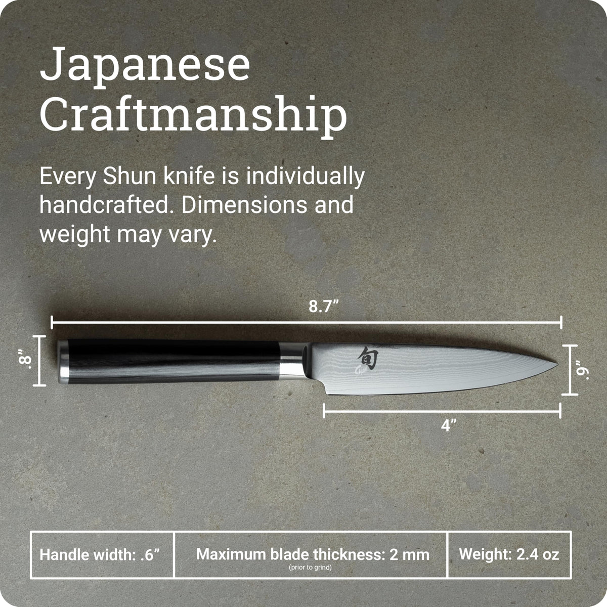 Compact Shun Classic 4-inch paring knife offers precise control