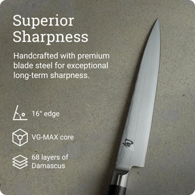 Shun Classic VG-MAX core visible for durable sharpness.