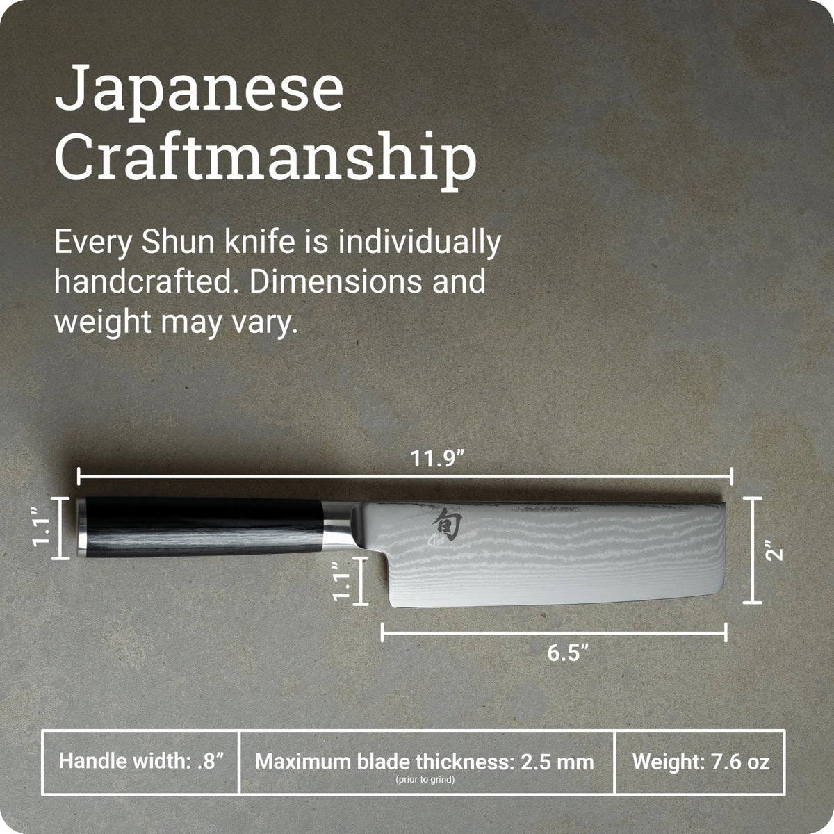 Shun Classic Nakiri in kitchen scene with fresh vegetables.