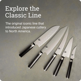 Shun Kiritsuke slicing boneless meat for clean portions.