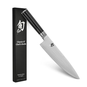 Shun Classic 8-inch knife blade closeup for precise herb slicing