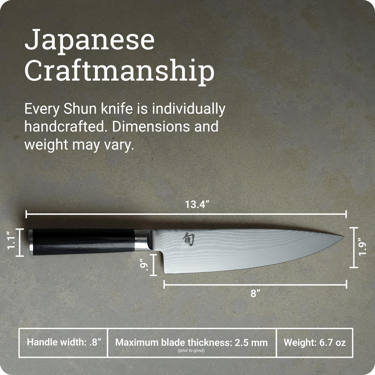 Handcrafted in Japan, a Shun Classic knife exudes traditional artistry
