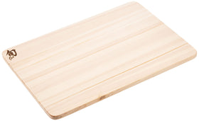 Shun Hinoki cutting board presents a chic charcuterie display setup