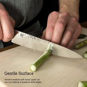 Shun Hinoki cutting board double-sided design for flexible prep