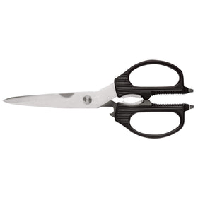 Shun multi-purpose kitchen shears body view with ergonomic grip for comfortable cutting