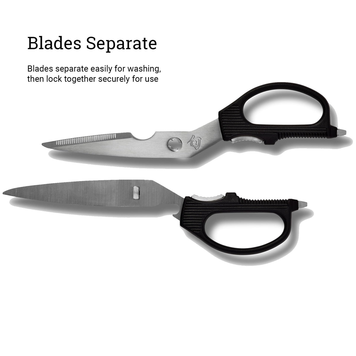 Shun heavy-duty kitchen shears with non-slip handles for wet conditions