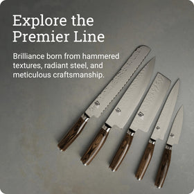 Shun Premier includes free sharpening and honing for edge care.