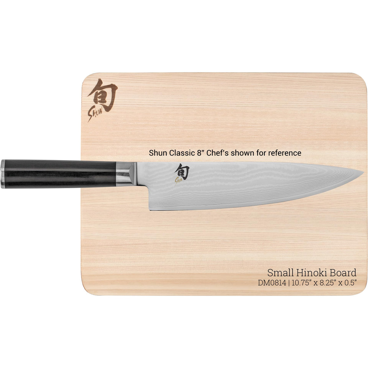 Shun Japanese craftsmanship reflected in Hinoki cutting board.