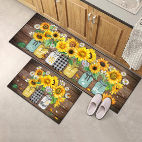 SHUNLCD sunflower kitchen rug entryway decor suits hallways and doors.