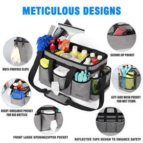 Shupaii cleaning caddy with detachable shoulder strap for easy wear during tasks.