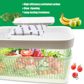 ShuRex activated carbon filter reduces odors inside produce keepers