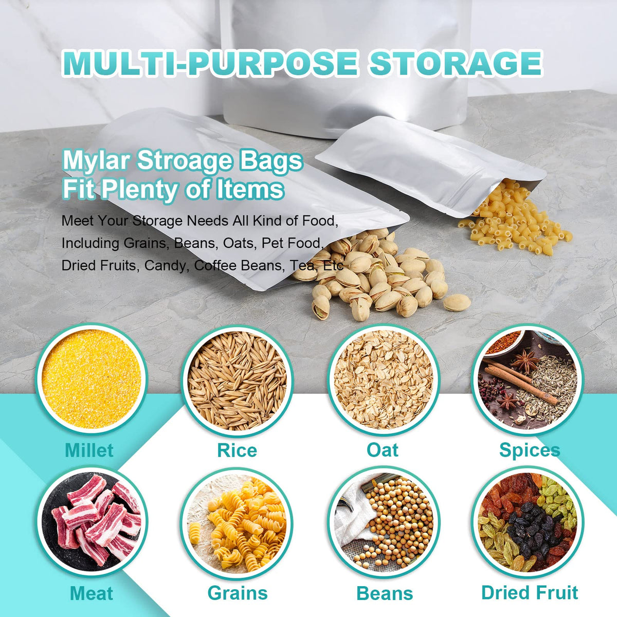 SHXWELL bag ideal for dehydrated foods and long-term storage