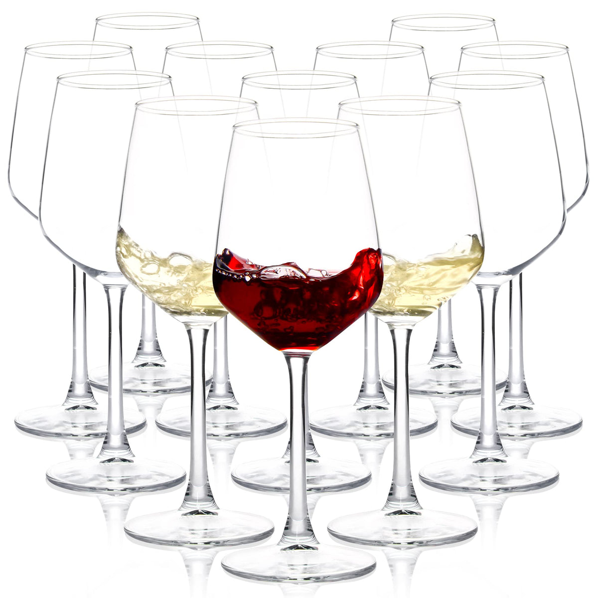SHYRC wine glasses 12oz stemmed with clear body for red or white wine tastings.