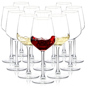 SHYRC wine glasses 12oz stemmed with clear body for red or white wine tastings.