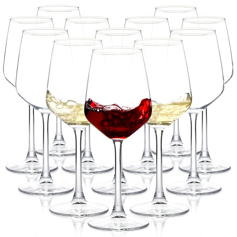 SHYRC wine glasses 12oz stemmed with clear body for red or white wine tastings.