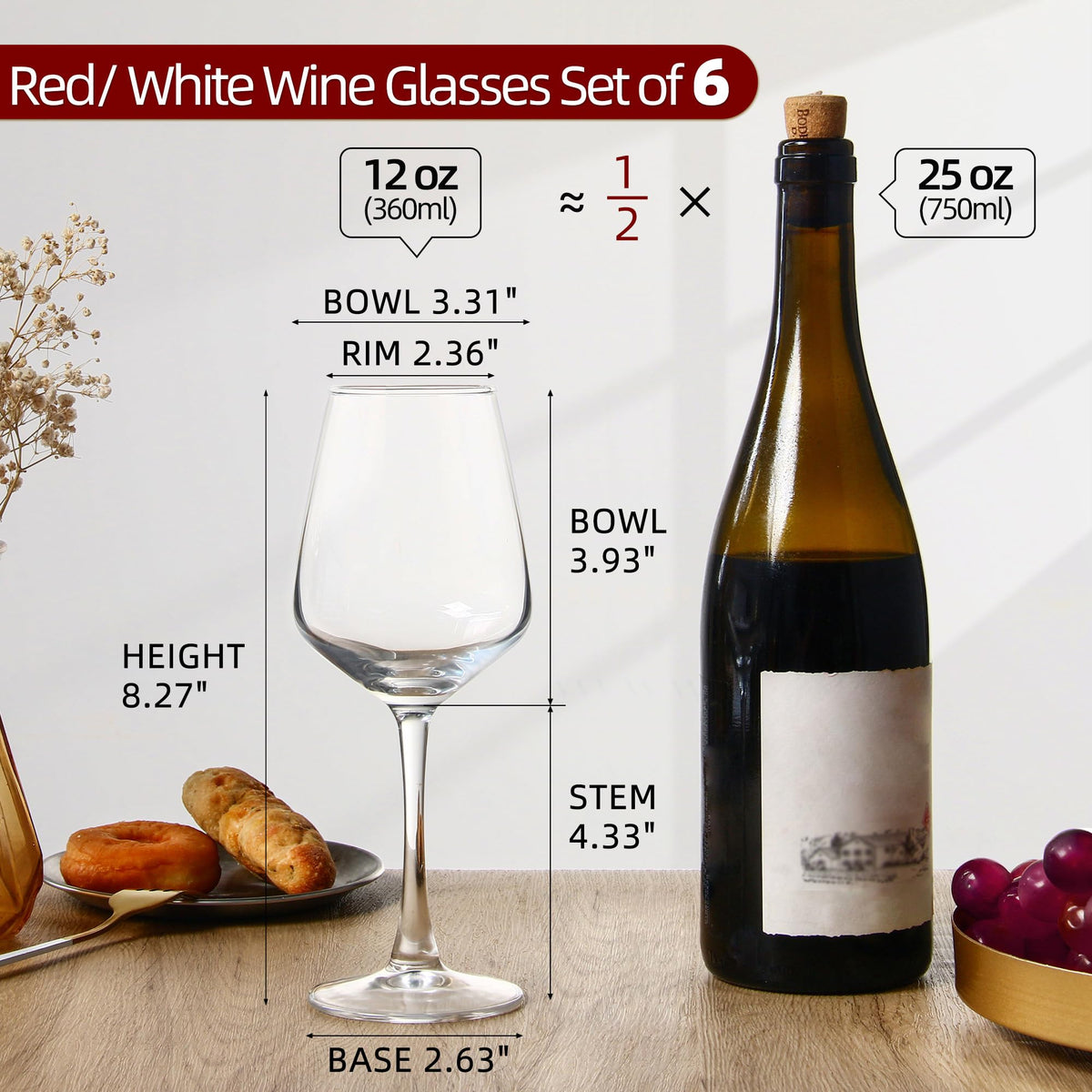 SHYRC long-stem wine glasses enhance aroma and presentation during celebrations.