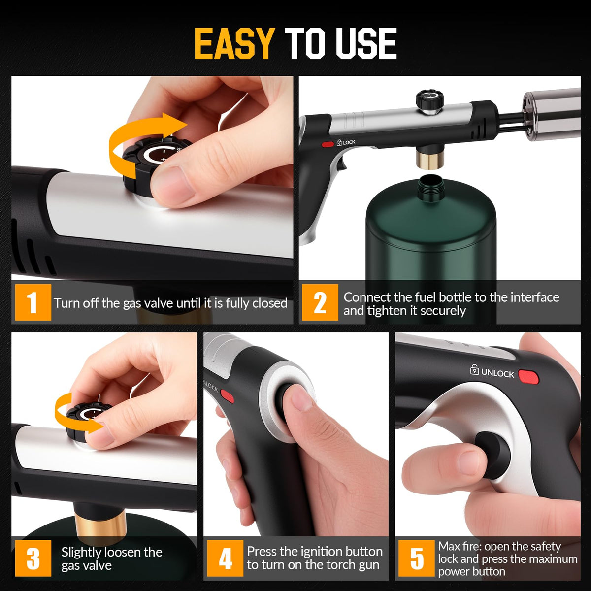 Siasky flame guard protects hands during extended use